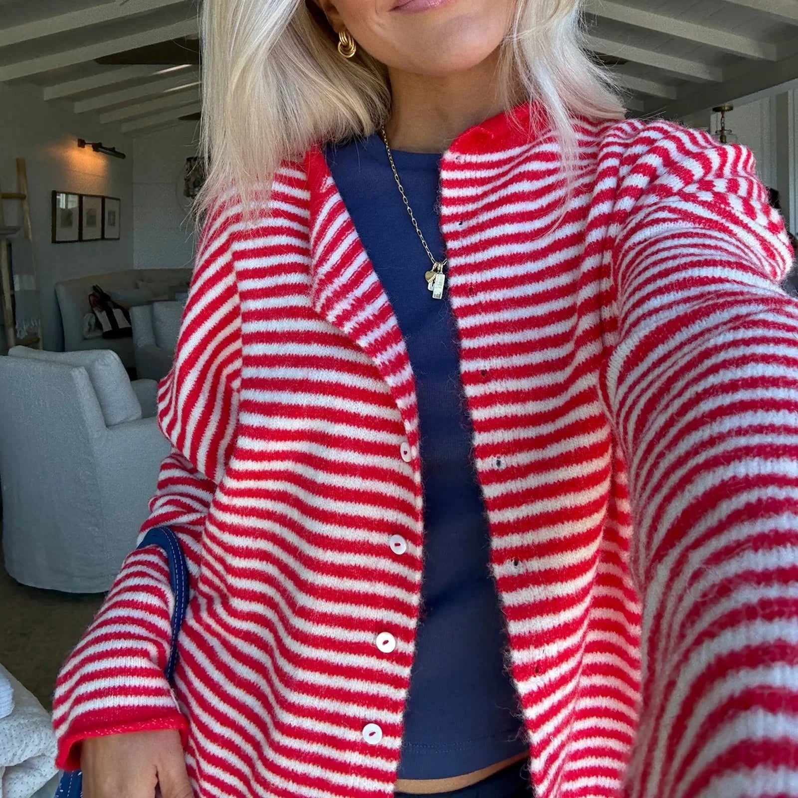 Freya Striped Knit Cardigan